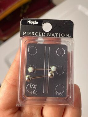 Spencer’s Pierced Nation Silver Tone Opal Barbell Body Piercings